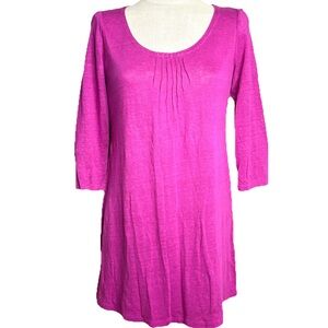 Eileen Fisher Pink 100% Linen Tunic Top